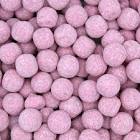Close-up of pink candy balls with a soft focus