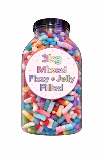 3kg Monster Fizzy & Jelly Sweets Jar