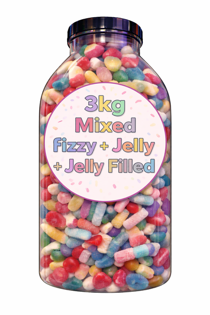 3kg Monster Fizzy & Jelly Sweets Jar